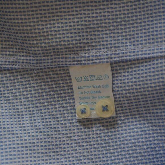 Twillory Shirt Men 15.5 32/33 Light Blue Button Up Tailored Safe Cotton Non Iron - Picture 10 of 11